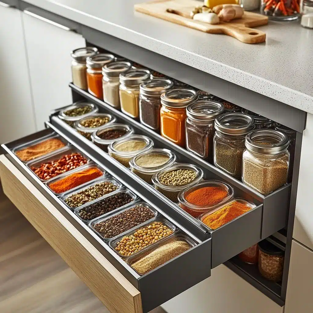 DIY spice rack magnetic jars tutorial