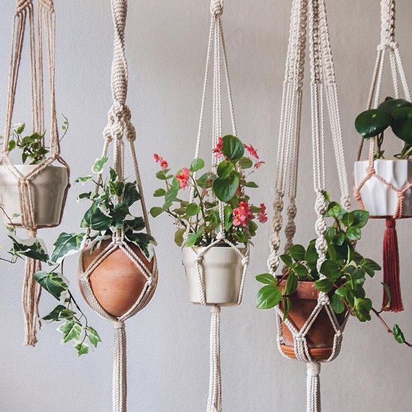 como fazer suporte de planta em macrame para iniciantes