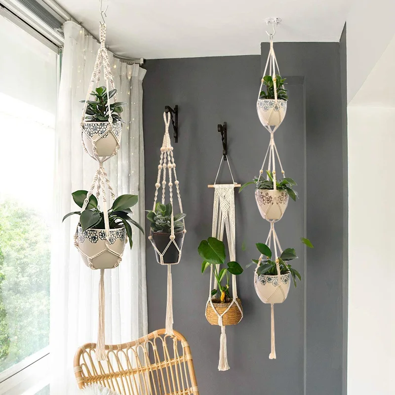 diy macrame plant hanger tutorial