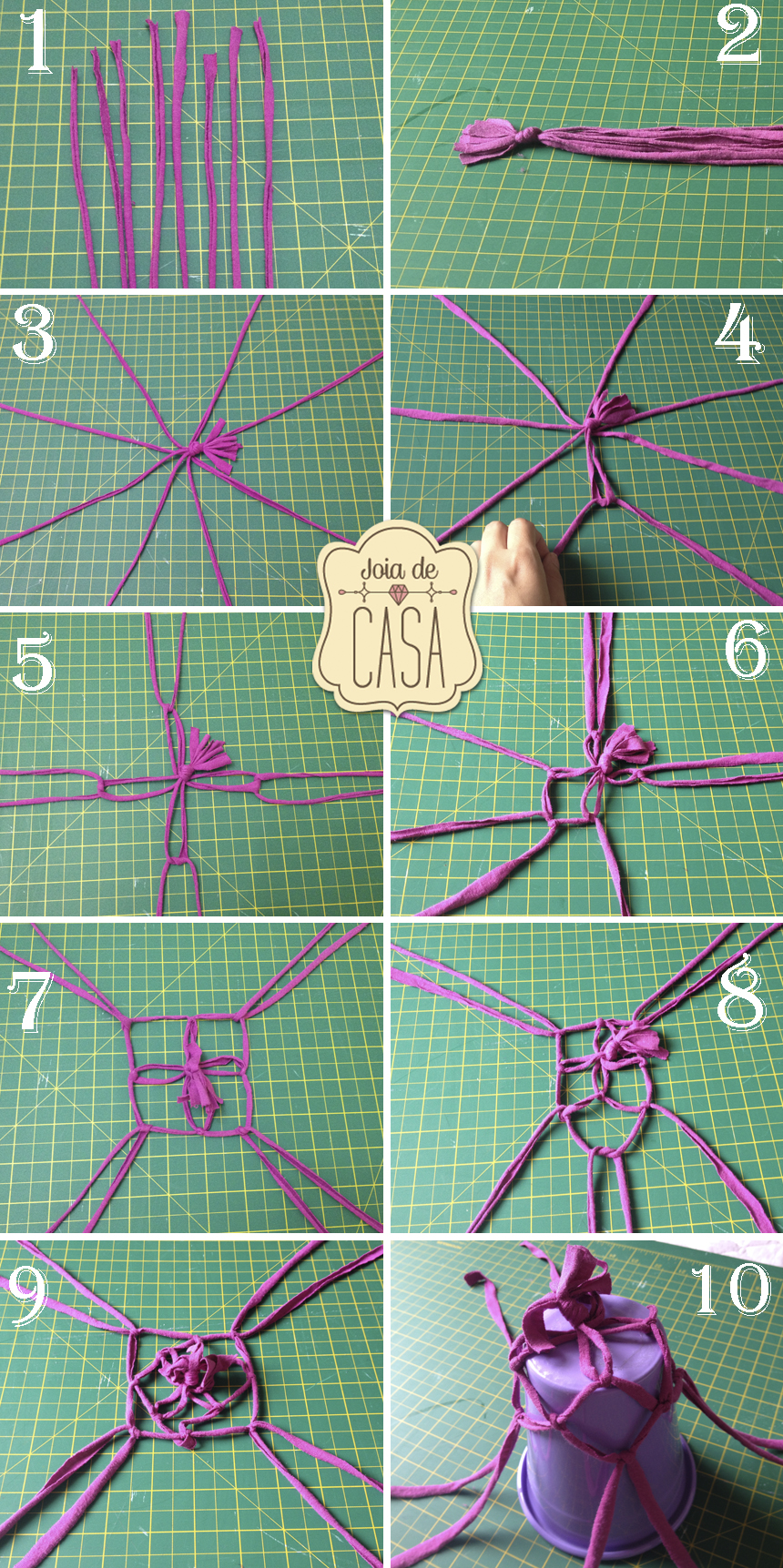 tutorial macrame suporte vaso passo a passo
