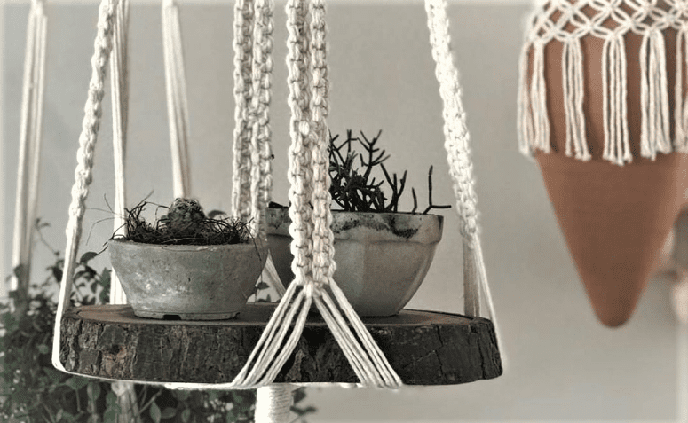 como fazer suporte de planta em macrame para iniciantes