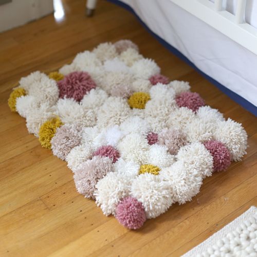 diy tapete de pompom passo a passo