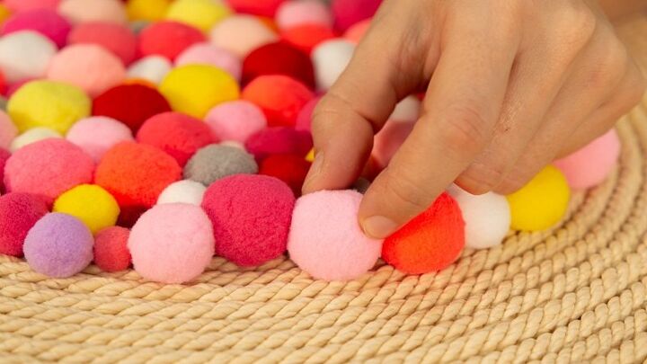 passo a passo tapete de crochê pompom