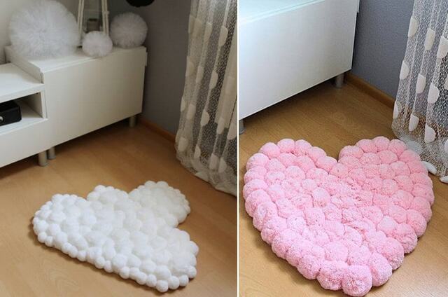 passo a passo tapete de crochê pompom