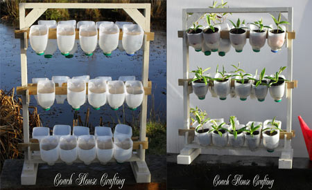 como fazer uma horta em garrafa pet