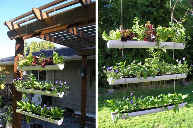 Decoração com Horta Vertical de PVC