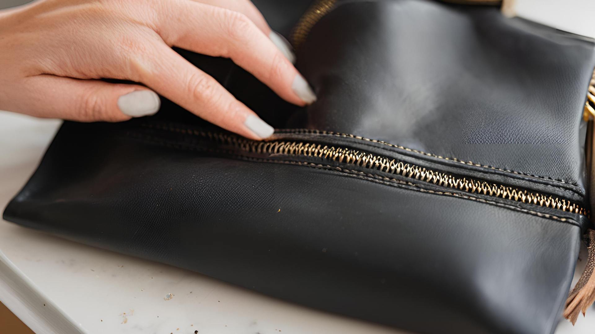 limpeza de bolsa de couro mofada