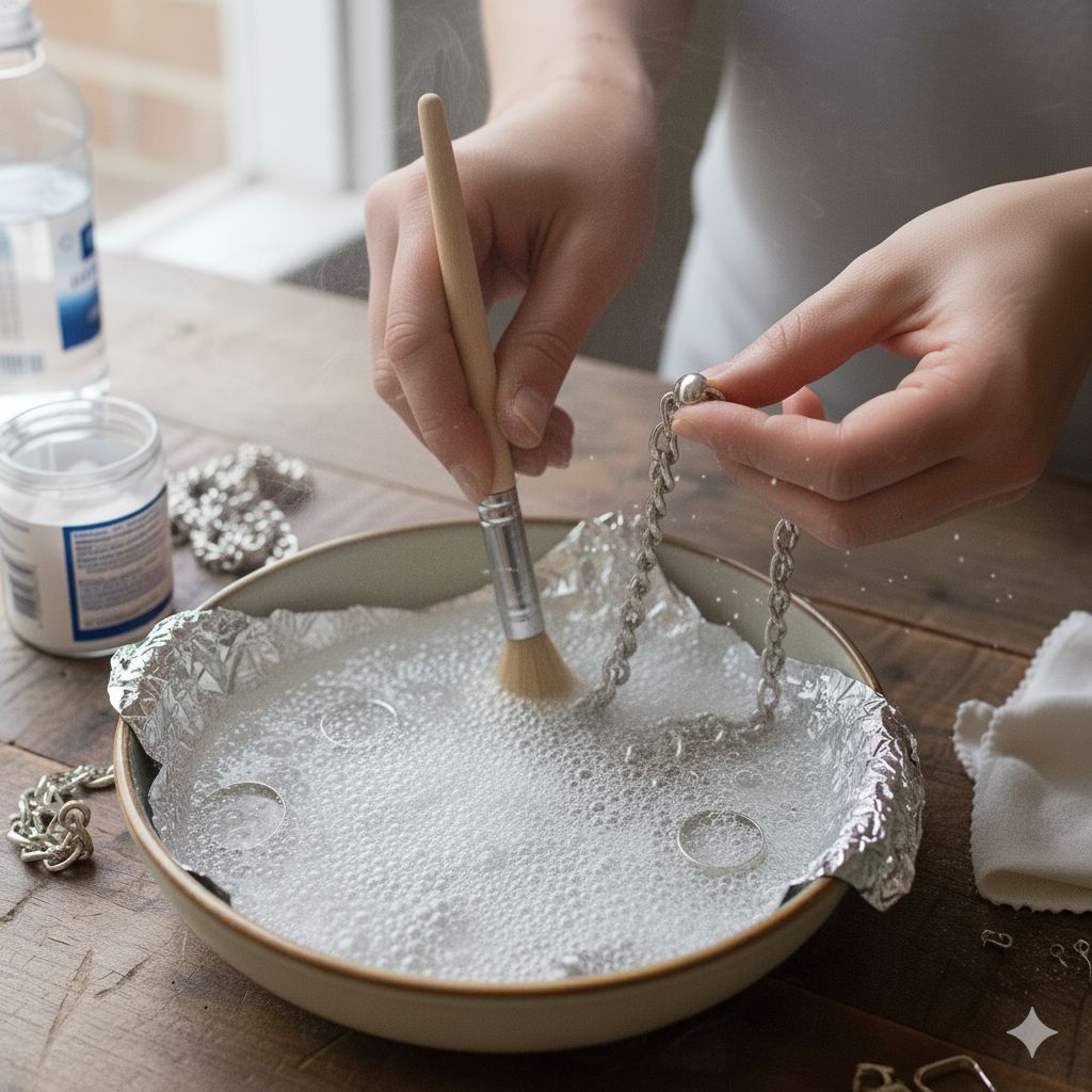 restaurar brilho de prata com bicarbonato de sódio