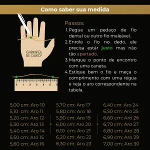 medida de anel com fita
