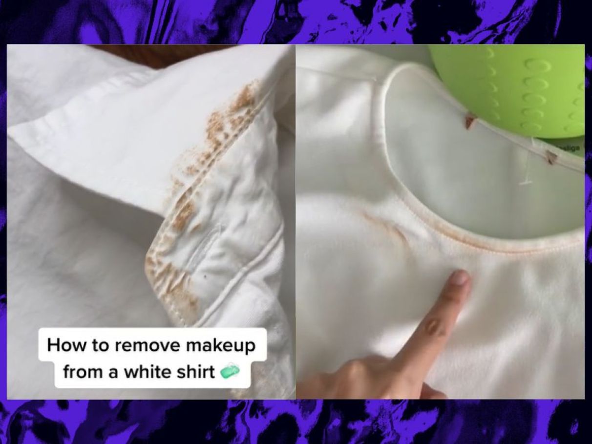 como tirar mancha de base da roupa branca