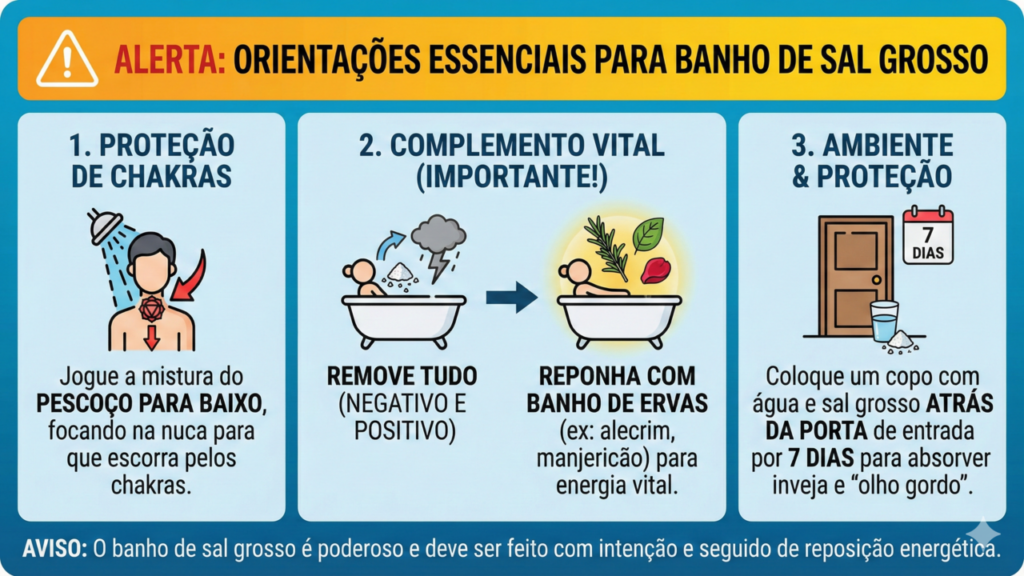 erros comuns ao tomar banho de sal grosso