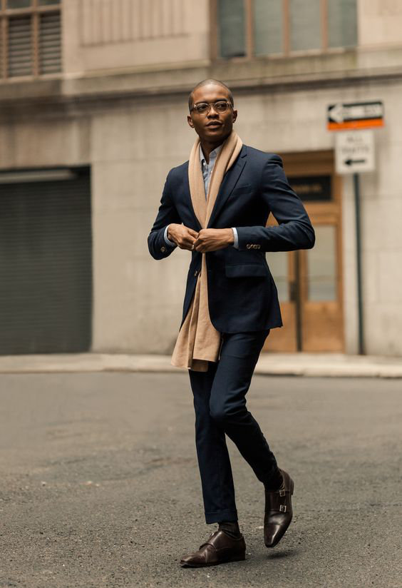 cachecol masculino com blazer
