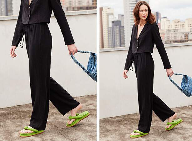 mocassim tratorado versus clássico com calça cropped