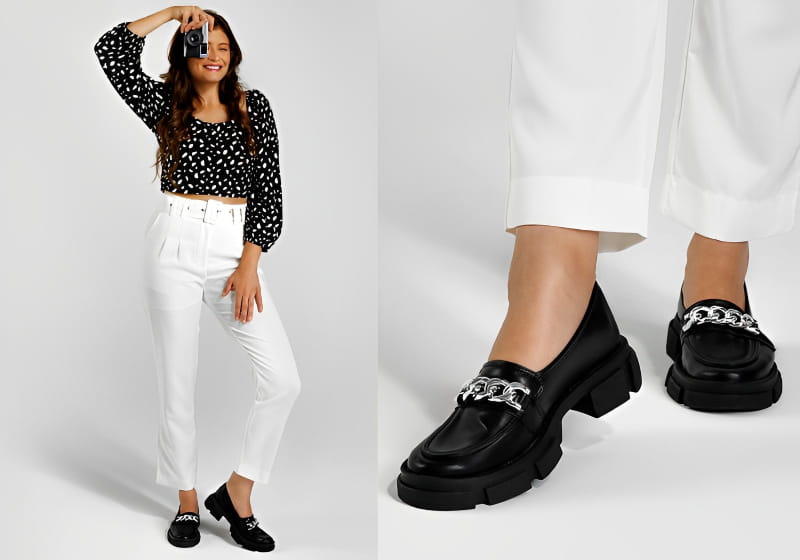 10 looks incríveis mocassim feminino calça cropped