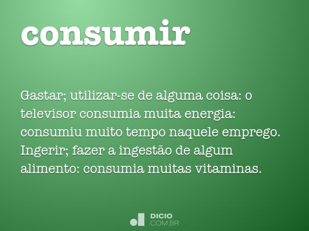 uso de consumia em frases