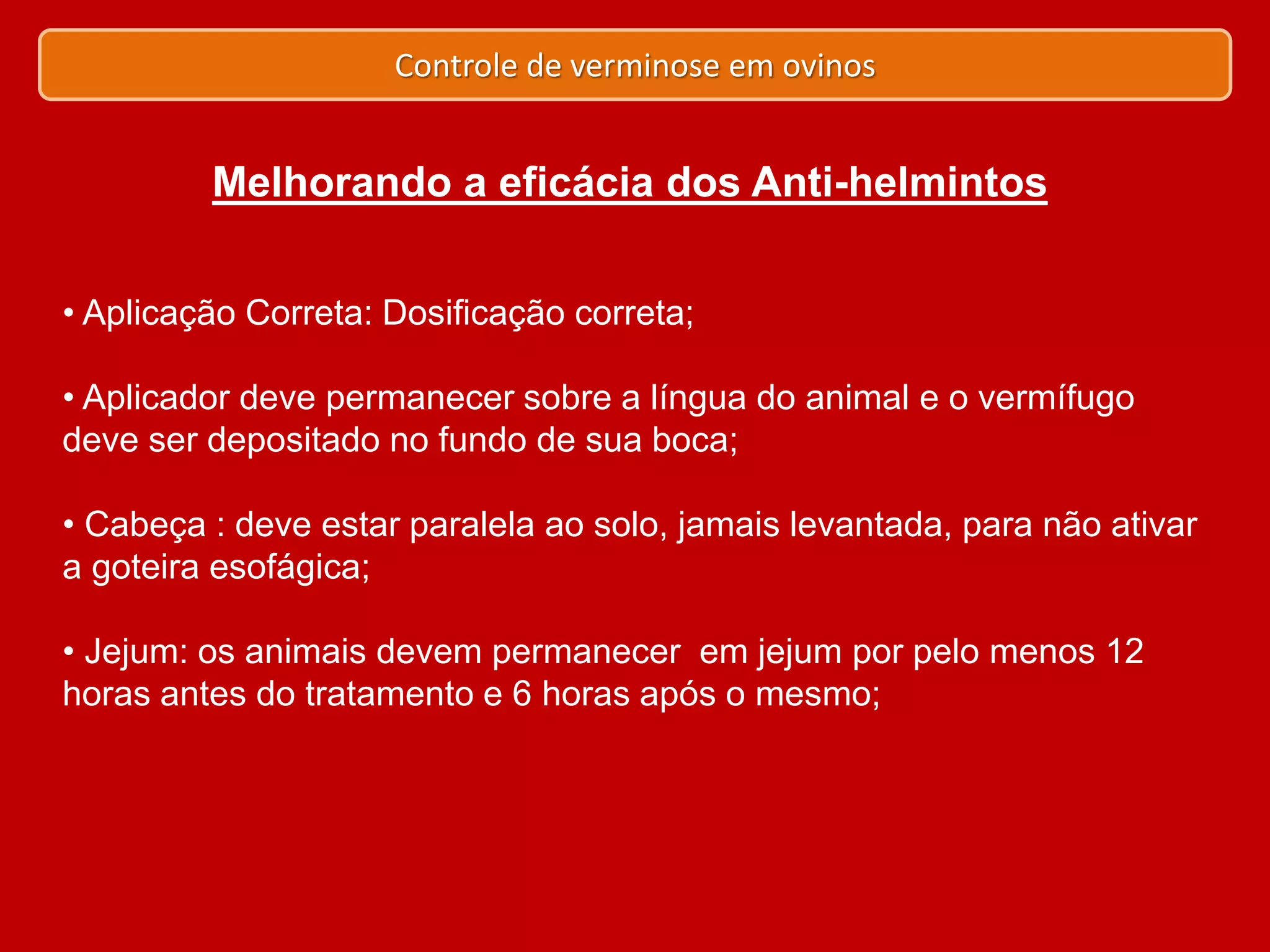 controle de verminose em ovinos