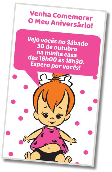 convite digital pedrita os flintstones