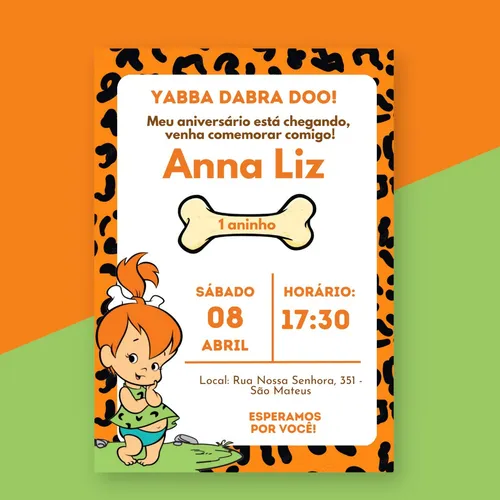 template convite pedrita grátis para editar