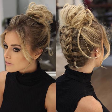 coque com grampos cabelo curto