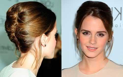 coque elegante cabelo curto evento