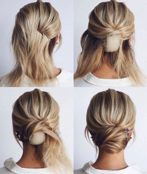 penteado coque cabelo curto dia a dia
