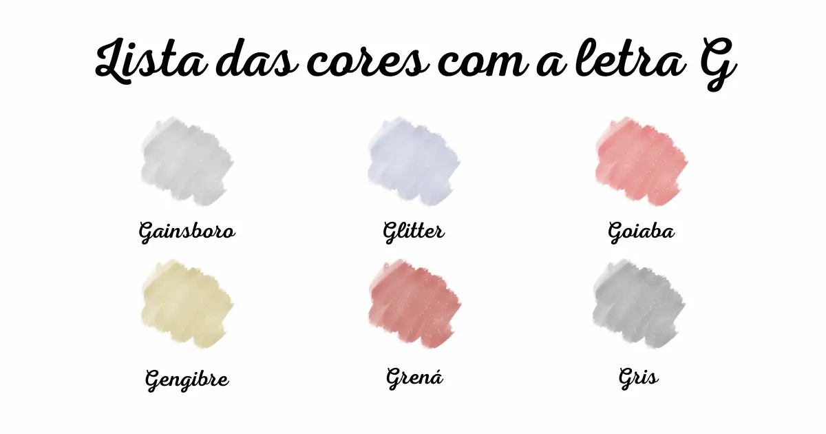 ideias de cores com a letra g para stop
