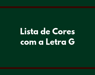 ideias de cores com a letra g para stop