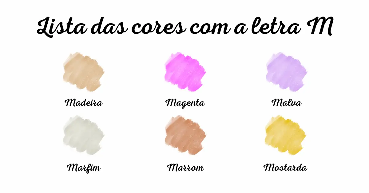 cores com a letra m