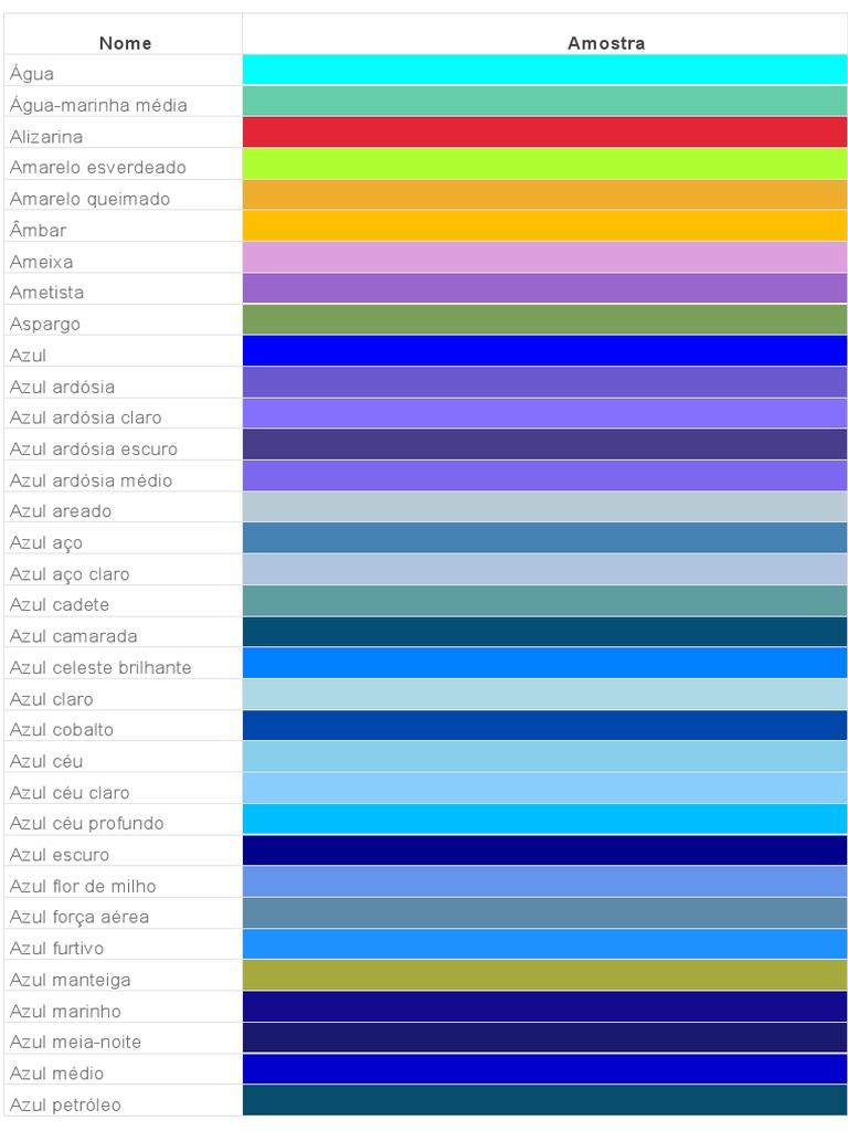 cores com d que não existem