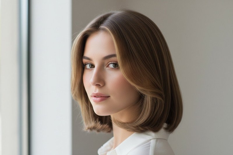 melhores blunt cuts para rosto oval fotos