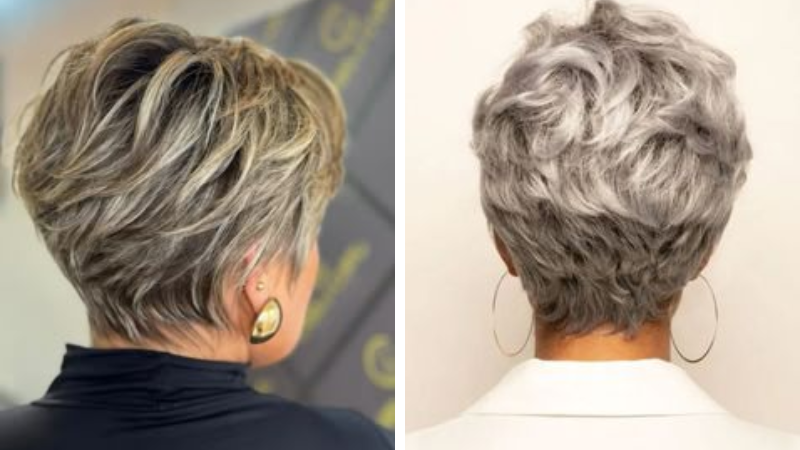 corte repicado curto para cabelos grisalhos