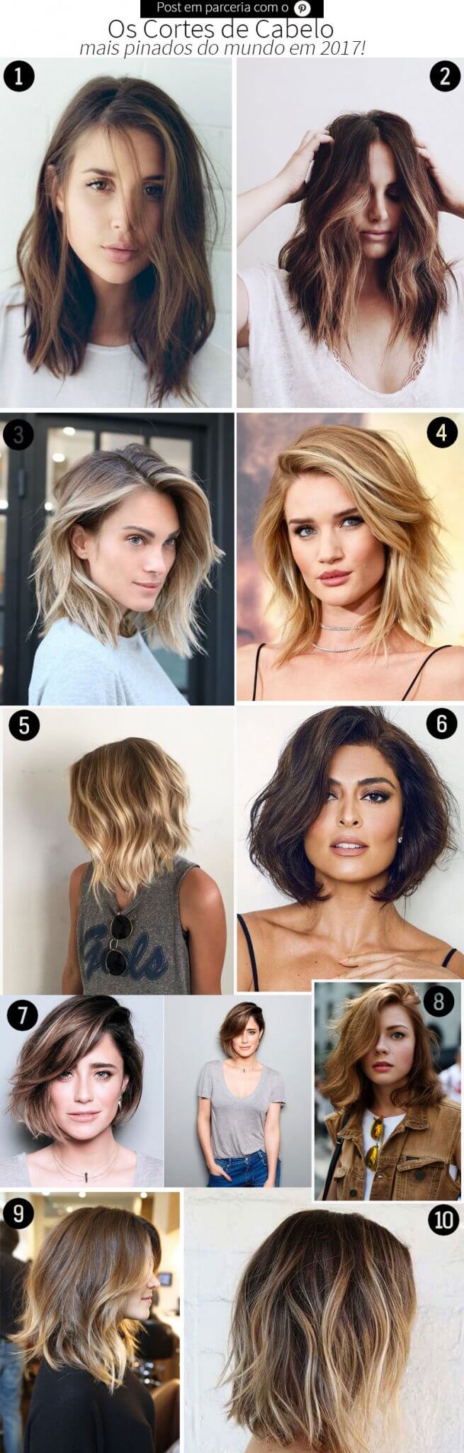 cortes de cabelo com franja