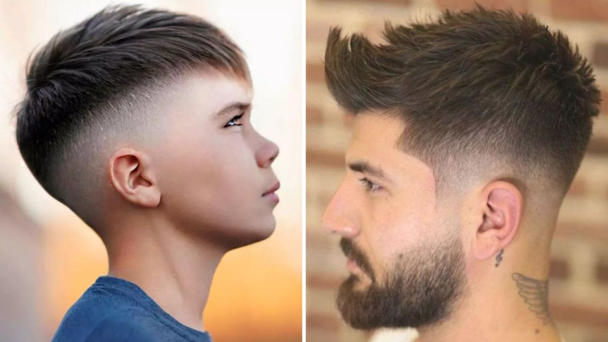 corte em camadas para menino cabelo liso