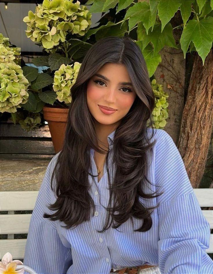 cabelo longo com franja cortina