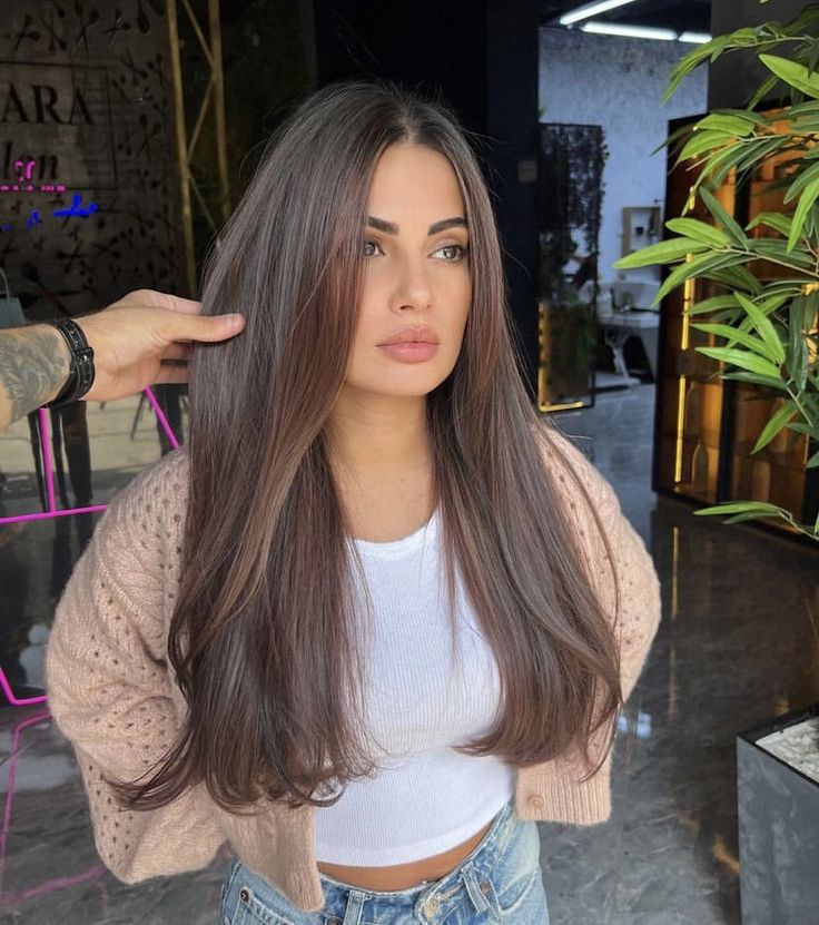 cabelo longo com franja