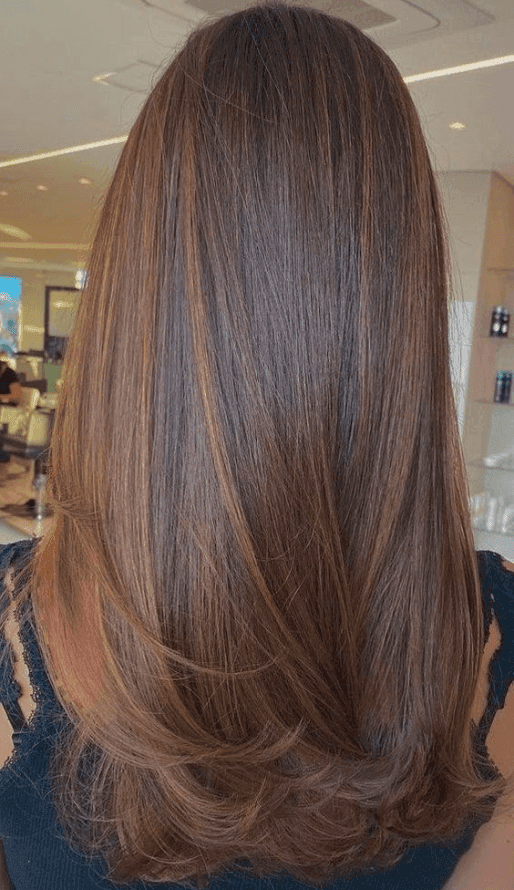 corte em U cabelo longo