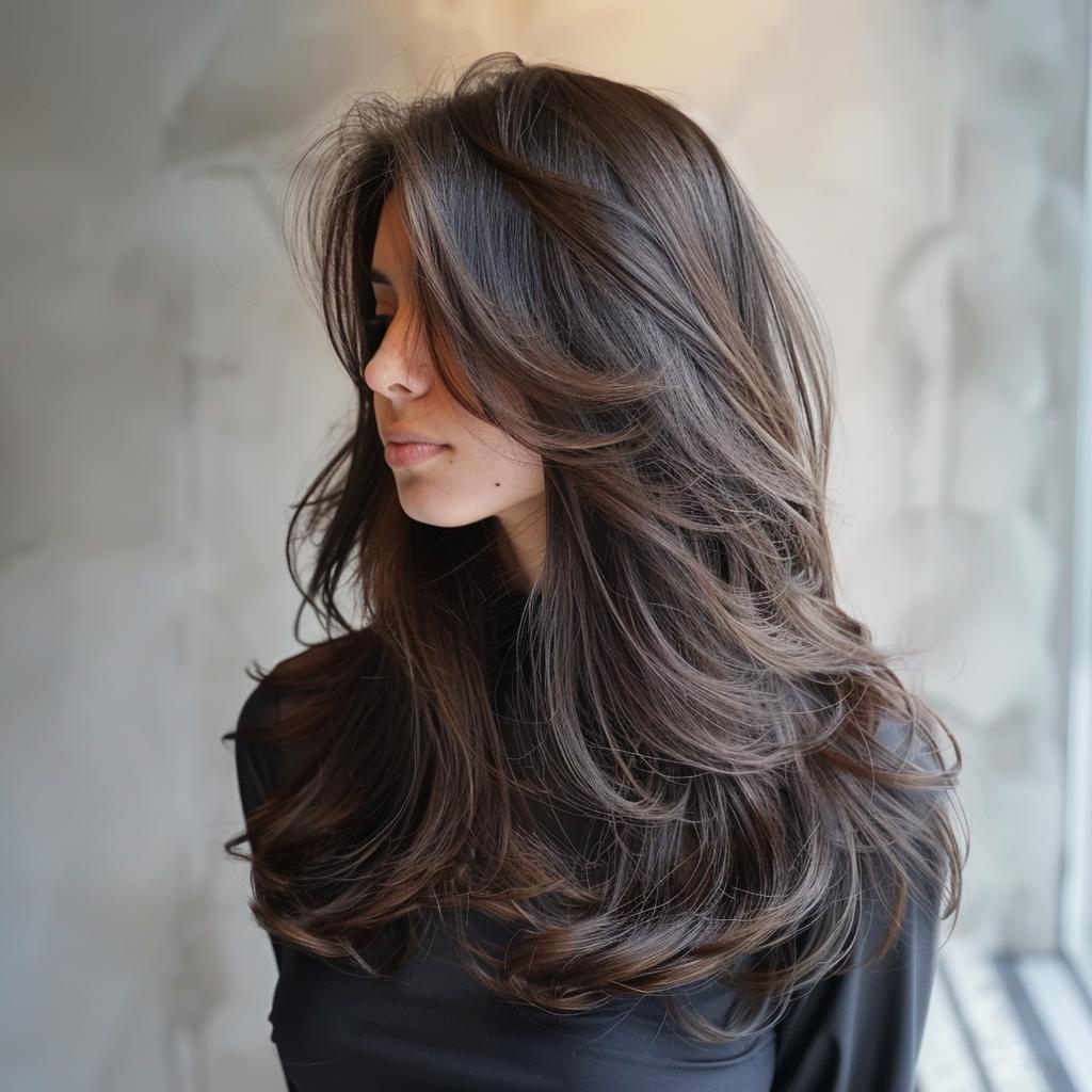 cortes de cabelo longo feminino com franja