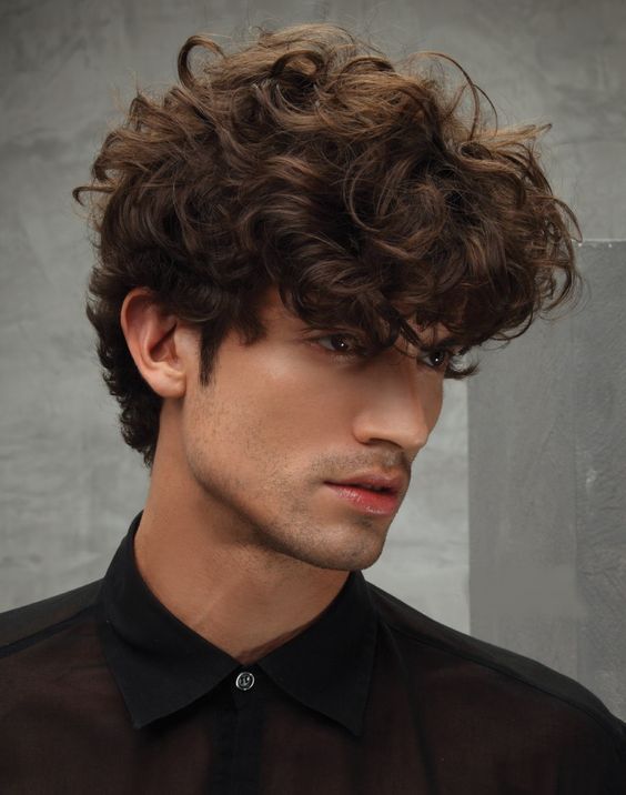 corte masculino cabelo cacheado longo