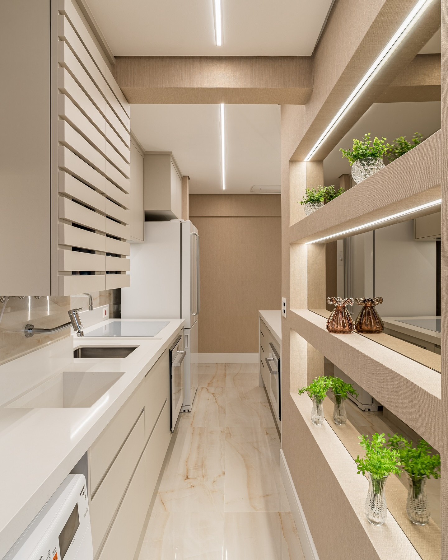 Projeto de cozinha com lavanderia