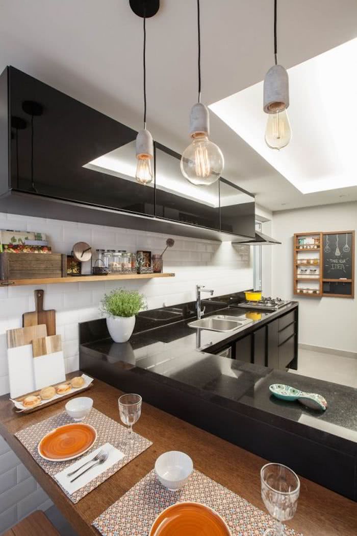 cozinha em L industrial