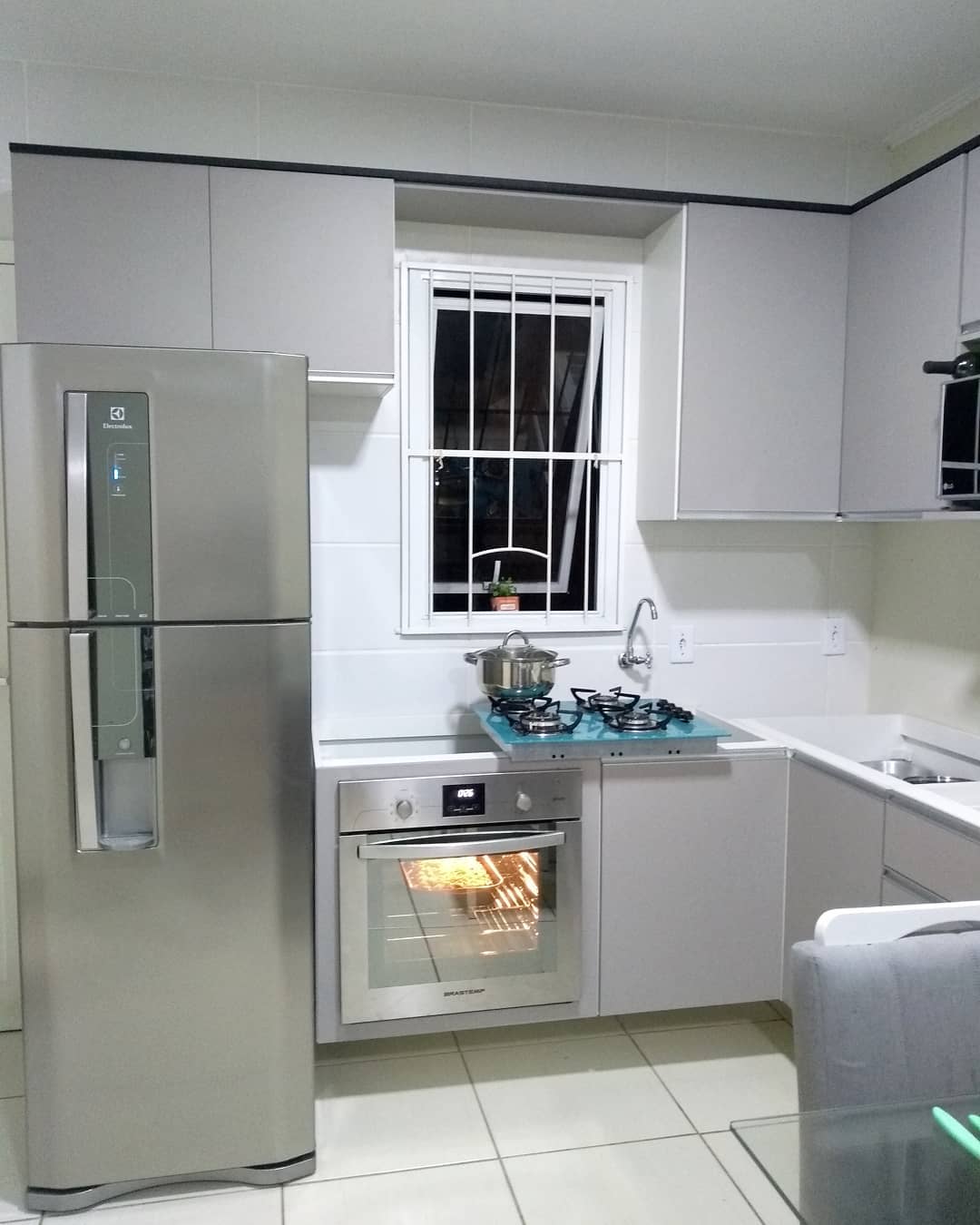 cozinha em L com península