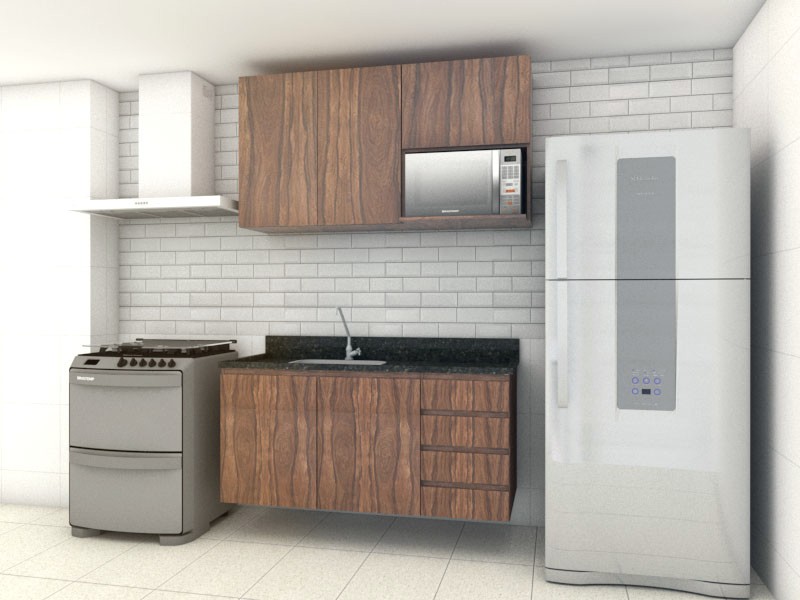 cozinha planejada pequena com mesa
