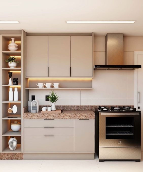 cozinha planejada pequena com bancada