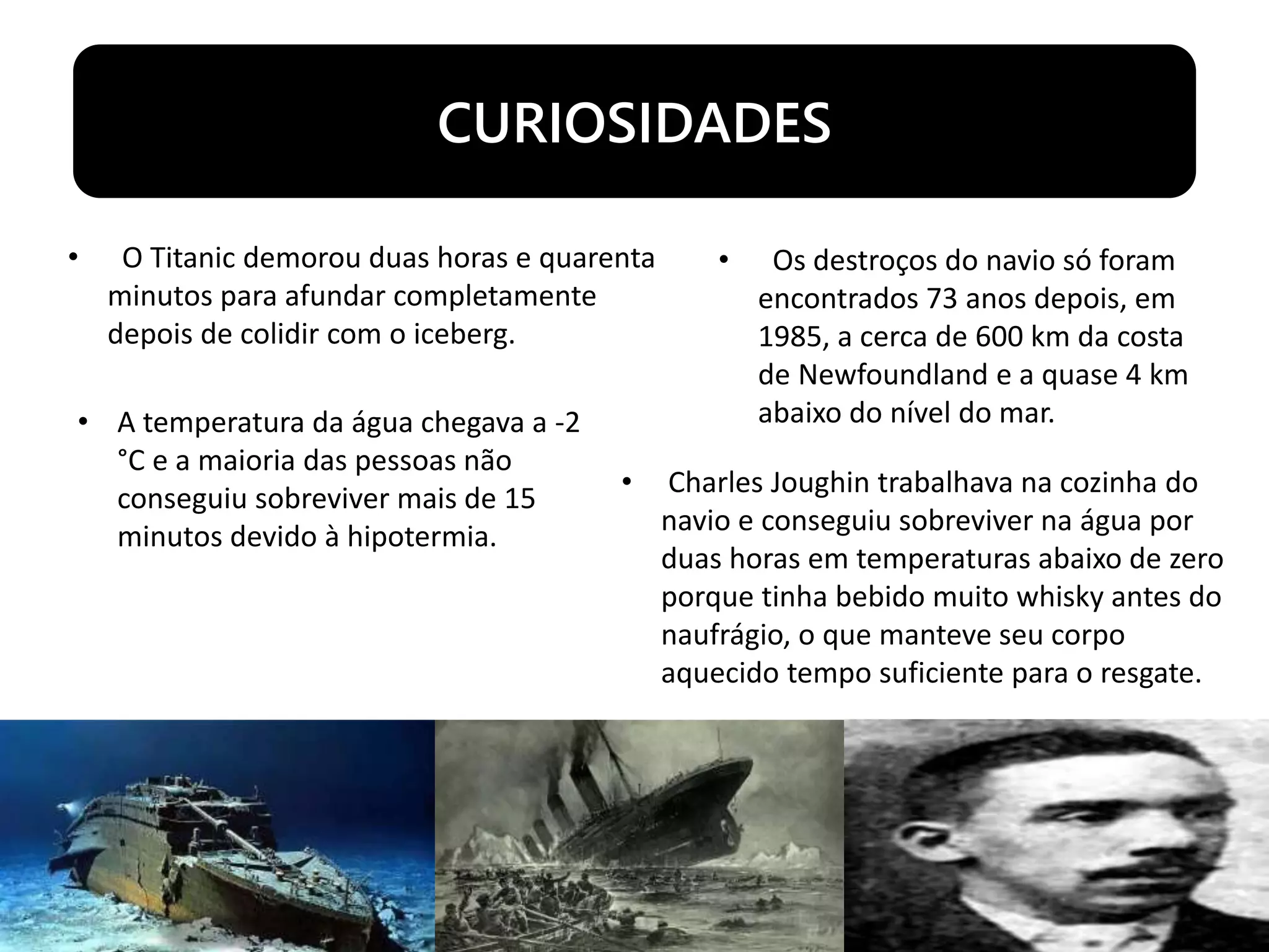 curiosidades sobre o titanic