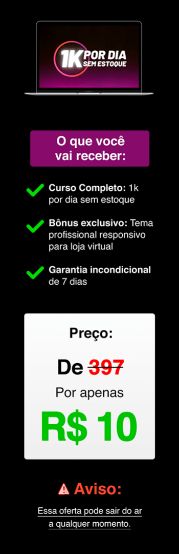 reclamacoes curso 1k por dia