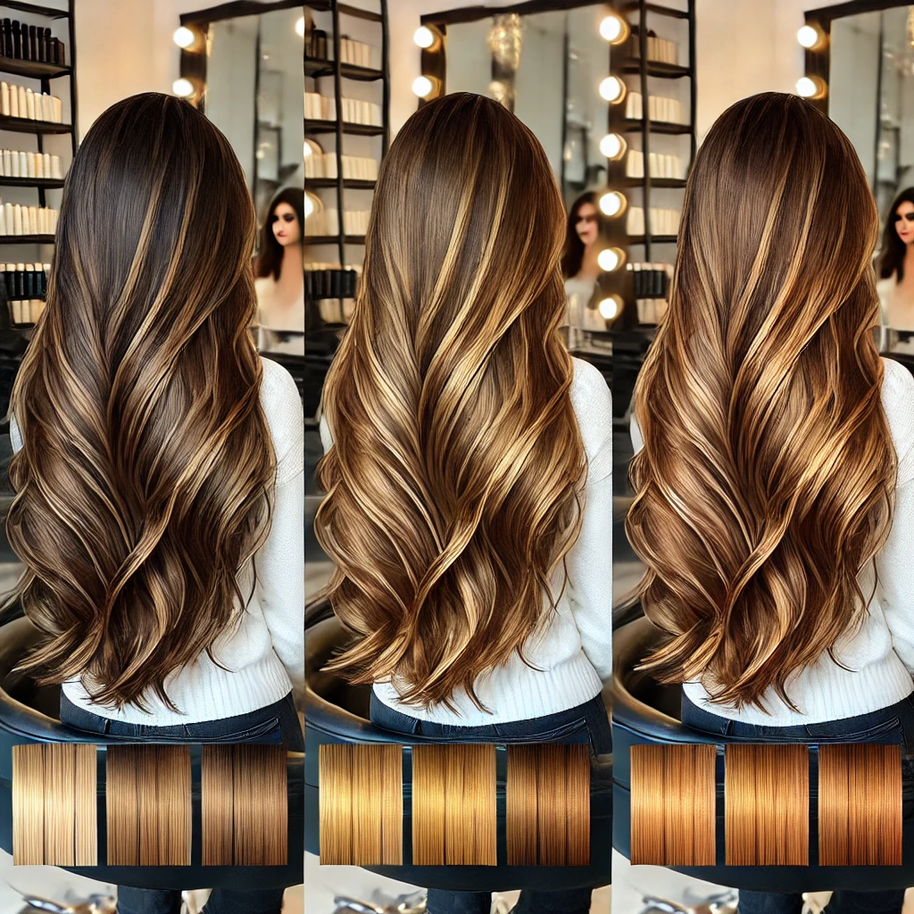 ideias morena iluminada cobre cabelo liso