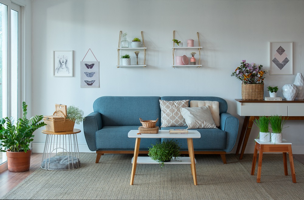 decoração com quadros na parede da sala