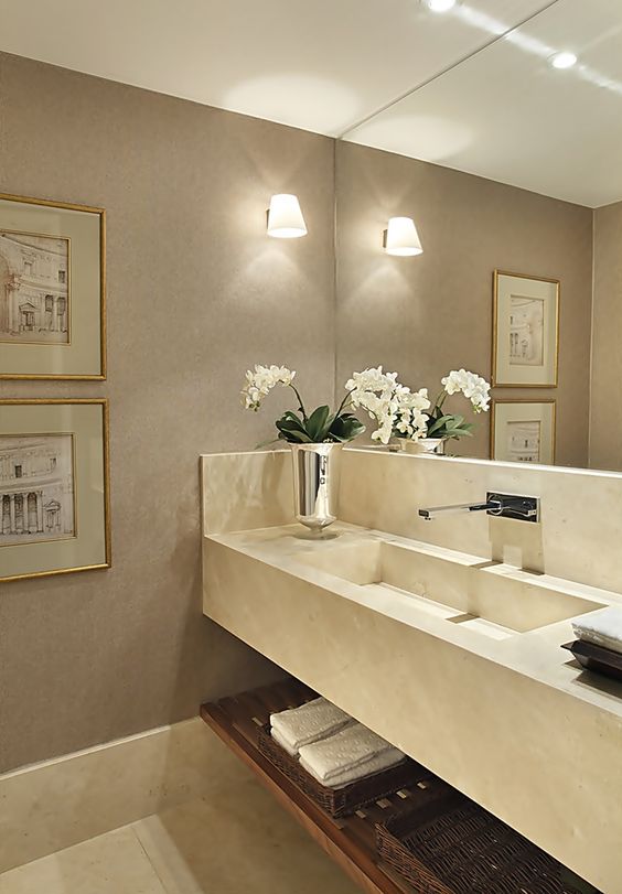 decoração de lavabo moderno