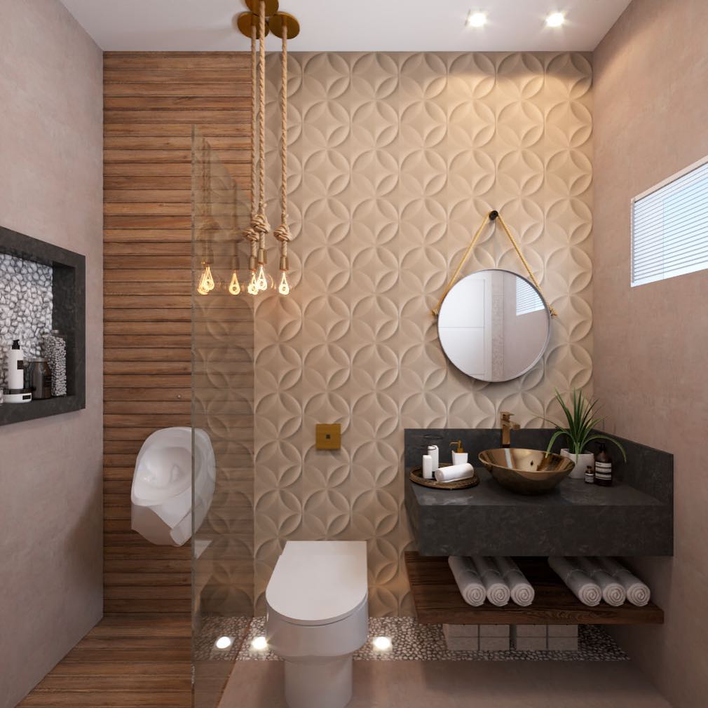 decoração de lavabo moderno