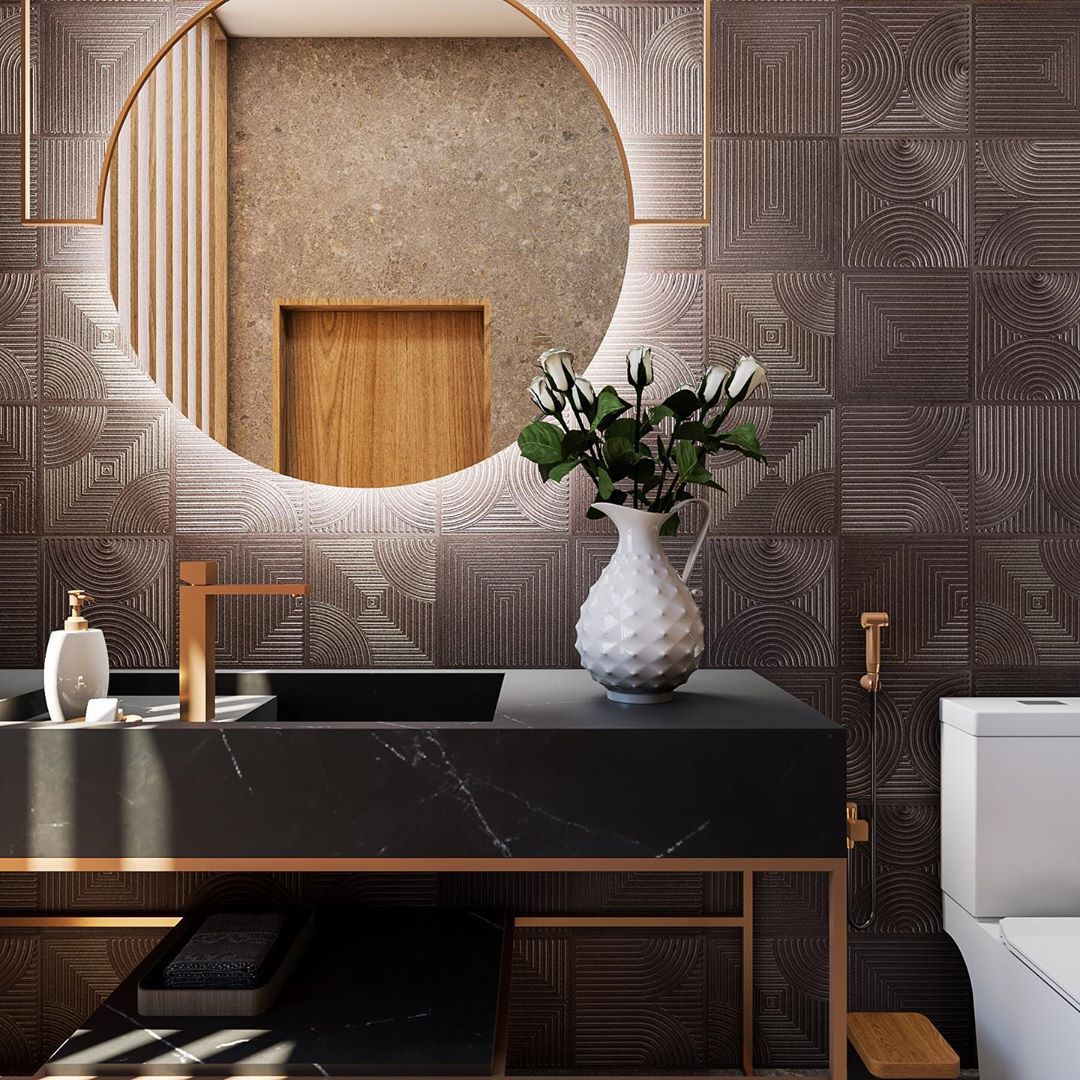 decoração de lavabo moderno